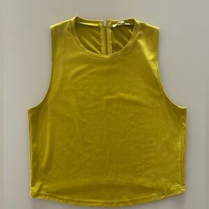 Zara Women’s Lime Green Faux Suede Sleeveless Top - Size L - NWOT
